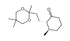 (3R)-Methyl-2-[2-(2,5,5-trimethyl-1,3-dioxan-2-yl)ethyl]cyclohexanone (Mixture of Diastereomers) structure