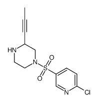 1-((6-chloro-3-pyridinyl)sulfonyl)-3-(1-propyn-1-yl)piperazine结构式