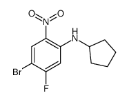 4-bromo-N-cyclopentyl-5-fluoro-2-nitroaniline结构式