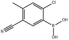 2-Chloro-5-cyano-4-methylphenylboronic acid结构式