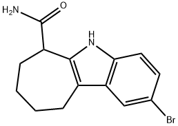 2-Bromo-5,6,7,8,9,10-hexahydro-cyclohepta[b]indole-6-carboxylic acid amide结构式