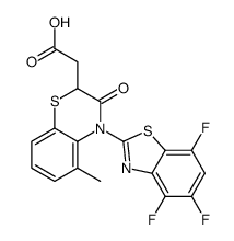 [5-Methyl-3-oxo-4-(4,5,7-trifluoro-1,3-benzothiazol-2-yl)-3,4-dih ydro-2H-1,4-benzothiazin-2-yl]acetic acid Structure