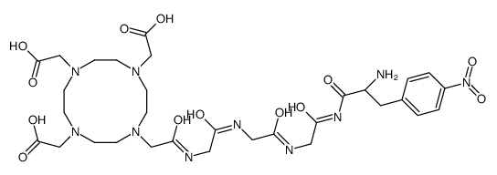 DOTA-glycyl-glycyl-glycyl-(4-nitrophenyl)alanine amide结构式