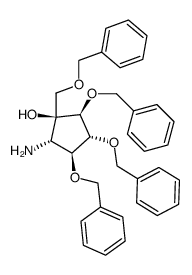 [1S-(1α,2β,3α,4β,5α)]-2-amino-3,4,5-tris(phenylmethoxy)-1-[(phenylmethoxy)methyl]cyclopentanol Structure
