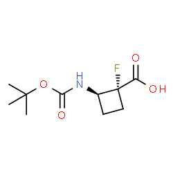 (1R,2R)-2-{[(tert-butoxy)carbonyl]amino}-1-fluorocyclobutane-1-carboxylic acid Structure