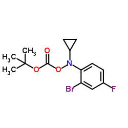 {[(2-Bromo-4-fluorophenyl)(cyclopropyl)amino]oxy}[(2-methyl-2-propanyl)oxy]methanone structure