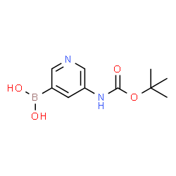 (5-((tert-Butoxycarbonyl)amino)pyridin-3-yl)boronicacid结构式