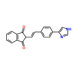 2-{(E)-2-[4-(1H-Imidazol-4-yl)phenyl]vinyl}-1H-indene-1,3(2H)-dione结构式