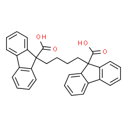 9,9'-(butane-1,4-diyl)bis(9H-fluorene-9-carboxylic acid) structure