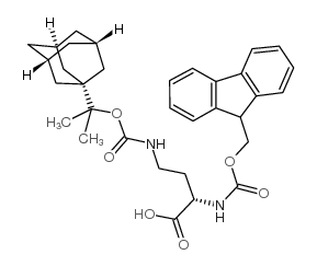 Fmoc-Ngamma-(1-{1'-金刚烷基}-1-甲基-乙氧基羰基)-L-2,4-二氨基丁酸结构式