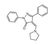 2,5-Diphenyl-4-(1-pyrrolidinylmethylene)-2H-pyrazol-3(4H)-one结构式