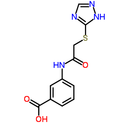 3-[2-(2 H-[1,2,4]TRIAZOL-3-YLSULFANYL)-ACETYLAMINO]-BENZOIC ACID结构式