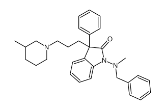 1-[Benzyl(methyl)amino]-3-[3-(3-methyl-1-piperidinyl)propyl]-3-ph enyl-1,3-dihydro-2H-indol-2-one结构式