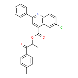 1-methyl-2-(4-methylphenyl)-2-oxoethyl 6-chloro-2-phenyl-4-quinolinecarboxylate结构式