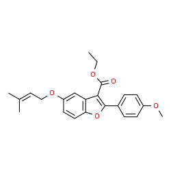 ethyl 2-(4-methoxyphenyl)-5-((3-methylbut-2-en-1-yl)oxy)benzofuran-3-carboxylate结构式