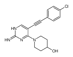 1-[2-amino-5-[2-(4-chlorophenyl)ethynyl]pyrimidin-4-yl]piperidin-4-ol Structure