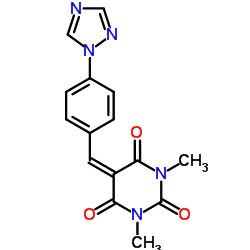 1,3-Dimethyl-5-[4-(1H-1,2,4-triazol-1-yl)benzylidene]-2,4,6(1H,3H,5H)-pyrimidinetrione结构式