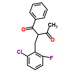 2-(2-Chloro-6-fluorobenzyl)-1-phenyl-1,3-butanedione Structure