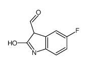 5-fluoro-2-oxo-1,3-dihydroindole-3-carbaldehyde结构式