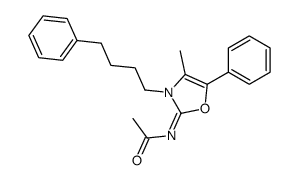 N-[4-methyl-5-phenyl-3-(4-phenylbutyl)-1,3-oxazol-2-ylidene]acetamide Structure