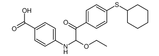 4-[[2-(4-cyclohexylsulfanylphenyl)-1-ethoxy-2-oxoethyl]amino]benzoic acid Structure