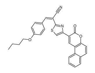 (Z)-3-(4-butoxyphenyl)-2-[4-(3-oxobenzo[f]chromen-2-yl)-1,3-thiazol-2-yl]prop-2-enenitrile Structure