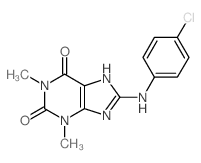 1H-Purine-2,6-dione, 8-[ (4-chlorophenyl)amino]-3,7-dihydro-1,3-dimethyl-结构式