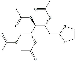 3-O,4-O,5-O,6-O-Tetraacetyl-2-deoxy-D-arabino-hexose 1,2-ethanediyl dithioacetal Structure