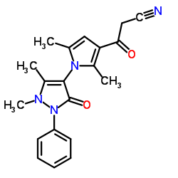3-[1-(1,5-Dimethyl-3-oxo-2-phenyl-2,3-dihydro-1H-pyrazol-4-yl)-2,5-dimethyl-1H-pyrrol-3-yl]-3-oxo-propionitrile Structure