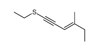 1-ethylsulfanyl-4-methylhex-3-en-1-yne结构式