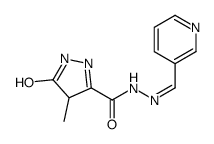 4-methyl-5-oxo-N-[(E)-pyridin-3-ylmethylideneamino]-1,4-dihydropyrazole-3-carboxamide结构式