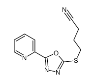 Butanenitrile, 4-[[5-(2-pyridinyl)-1,3,4-oxadiazol-2-yl]thio]- (9CI)结构式
