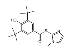 3,5-di-tert-butyl-4-hydroxy-thiobenzoic acid S-(1-methyl-1H-imidazol-2-yl) ester Structure