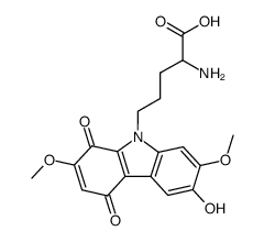 2-Amino-5-(6-hydroxy-2,7-dimethoxy-1,4-dioxo-1,4-dihydro-carbazol-9-yl)-pentanoic acid结构式