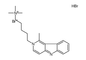 trimethyl-[5-(1-methyl-5H-pyrido[4,3-b]indol-2-ium-2-yl)pentyl]azanium,dibromide Structure