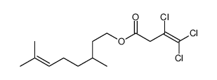 3,7-dimethyloct-6-enyl 3,4,4-trichlorobut-3-enoate结构式
