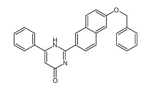 6-phenyl-2-(6-phenylmethoxynaphthalen-2-yl)-1H-pyrimidin-4-one结构式