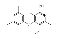 4-(3,5-dimethylphenoxy)-5-ethyl-3-iodo-6-methyl-1H-pyridin-2-one结构式