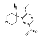 4-(2-methoxy-5-nitrophenyl)piperidine-4-carbonitrile结构式