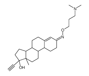 (3E,8R,9S,10R,13S,14S,17R)-3-[3-(dimethylamino)propoxyimino]-17-ethynyl-13-methyl-1,2,6,7,8,9,10,11,12,14,15,16-dodecahydrocyclopenta[a]phenanthren-17-ol结构式