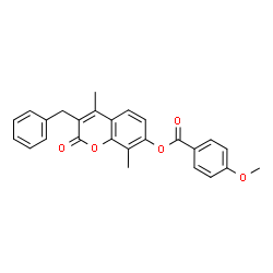 (3-benzyl-4,8-dimethyl-2-oxochromen-7-yl) 4-methoxybenzoate structure