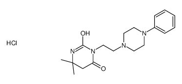 6,6-dimethyl-3-[2-(4-phenylpiperazin-1-yl)ethyl]-1,3-diazinane-2,4-dione,hydrochloride Structure