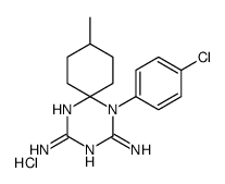 5-(4-chlorophenyl)-9-methyl-1,3,5-triazaspiro[5.5]undeca-1,3-diene-2,4-diamine,hydrochloride Structure
