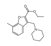 ethyl 7-methyl-3-(piperidin-1-ylmethyl)-1-benzofuran-2-carboxylate Structure