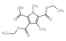 3,5-bis(ethoxycarbonyl)-1,4-dimethyl-pyrrole-2-carboxylic acid结构式