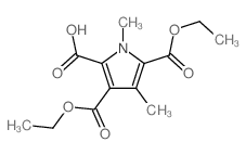 3,5-bis(ethoxycarbonyl)-1,4-dimethyl-pyrrole-2-carboxylic acid structure