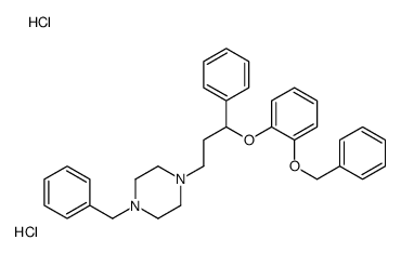 1-benzyl-4-[3-phenyl-3-(2-phenylmethoxyphenoxy)propyl]piperazine,dihydrochloride Structure