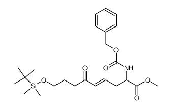 (E)-2-Benzyloxycarbonylamino-9-(tert-butyl-dimethyl-silanyloxy)-6-oxo-non-4-enoic acid methyl ester结构式