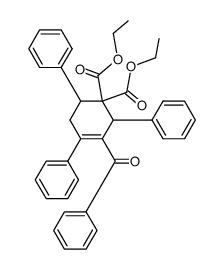 3-benzoyl-2,4,6-triphenyl-cyclohex-3-ene-1,1-dicarboxylic acid diethyl ester Structure