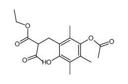 (3-acetoxy-6-hydroxy-2,4,5-trimethyl-benzyl)-acetoacetic acid ethyl ester Structure